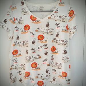 Christopher & Banks Beach Oasis Scenic White Tee